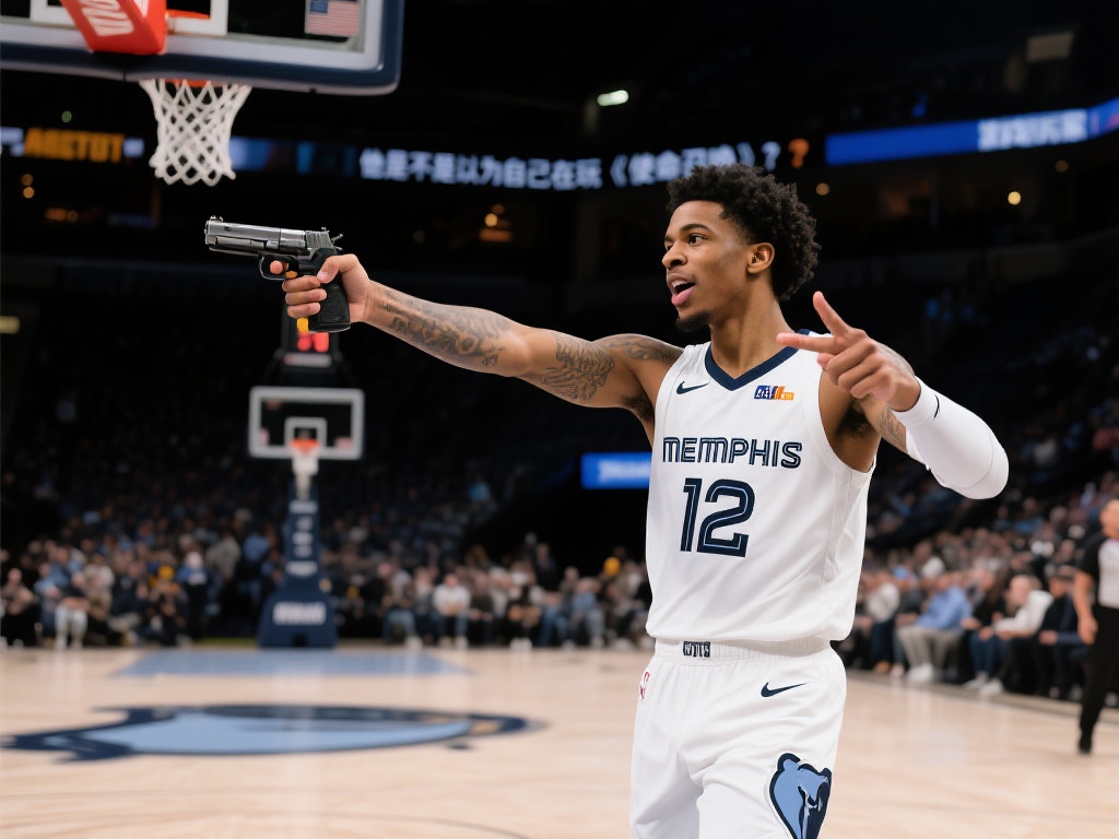 条件反射?媒体戏称莫兰特手势:仿佛置身《使命召唤》游戏中 在最近一场孟菲斯灰熊队的比赛中,莫兰特在